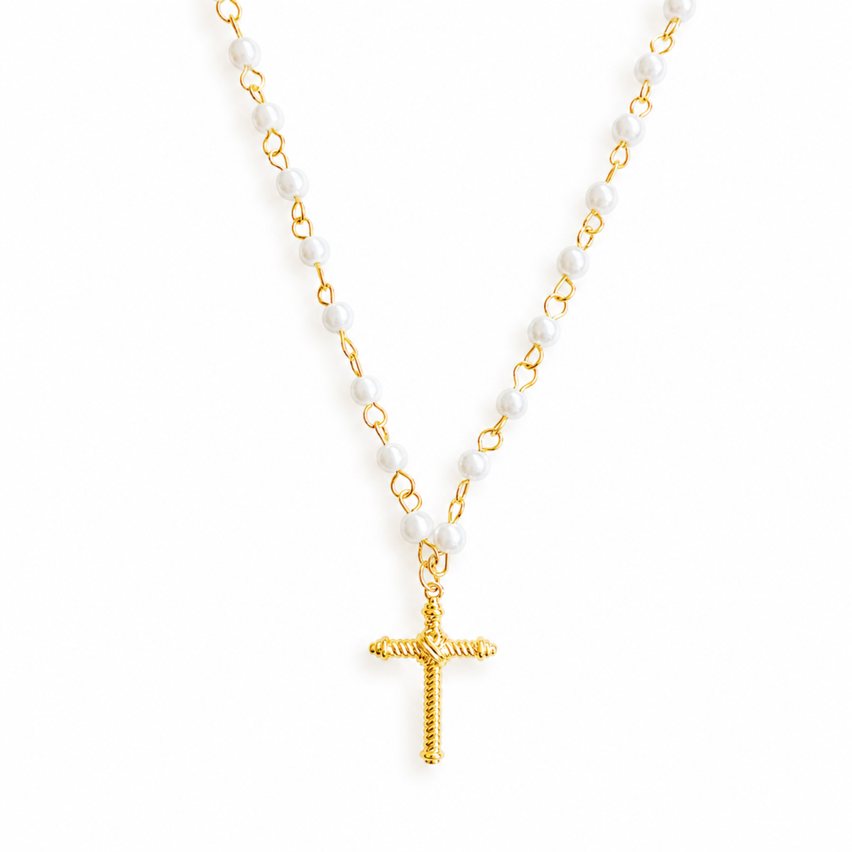 Pearly Cross Necklace