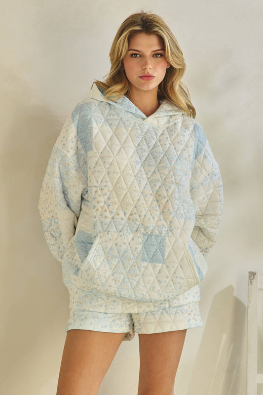 Bluebell Quilted Hoodie