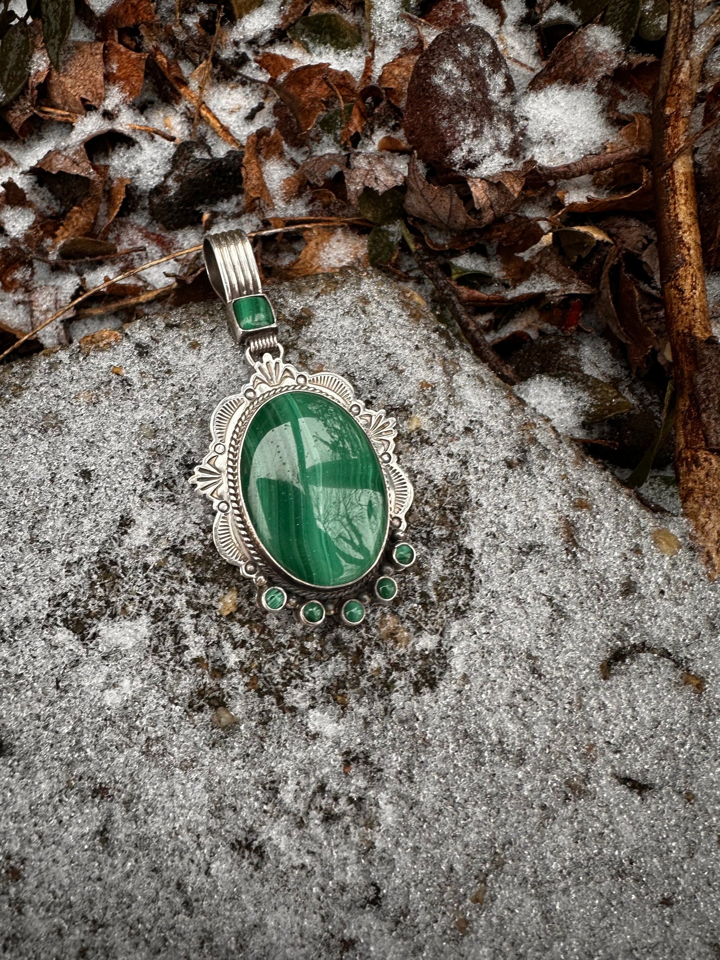 Large Malachite Pendant