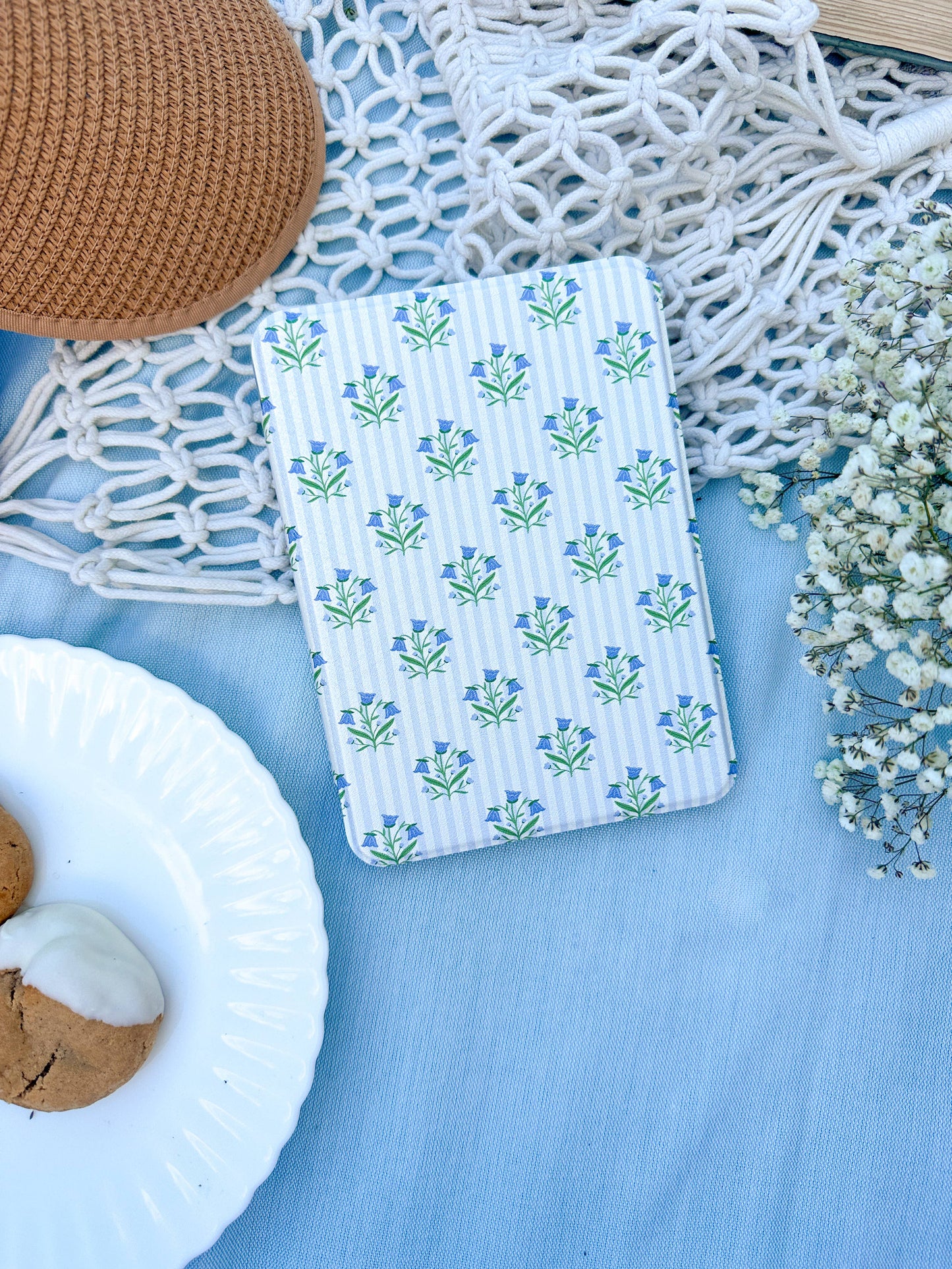 Bellflowers + Stripes Kindle Case