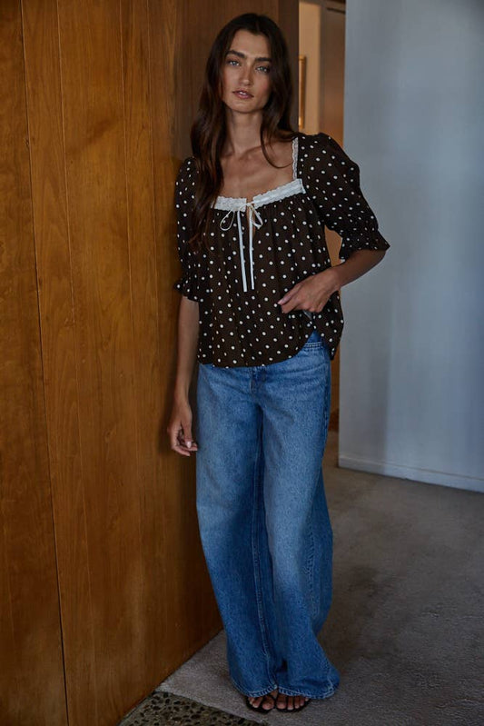 Brown Eyed Girl Polka Top