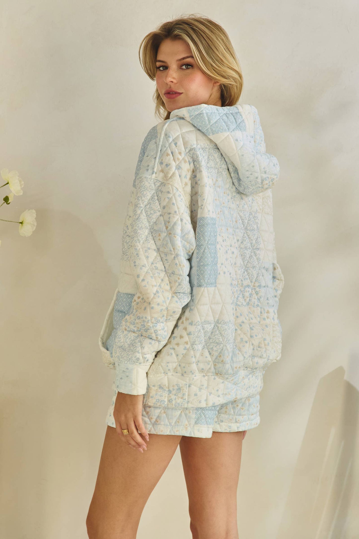 Bluebell Quilted Hoodie