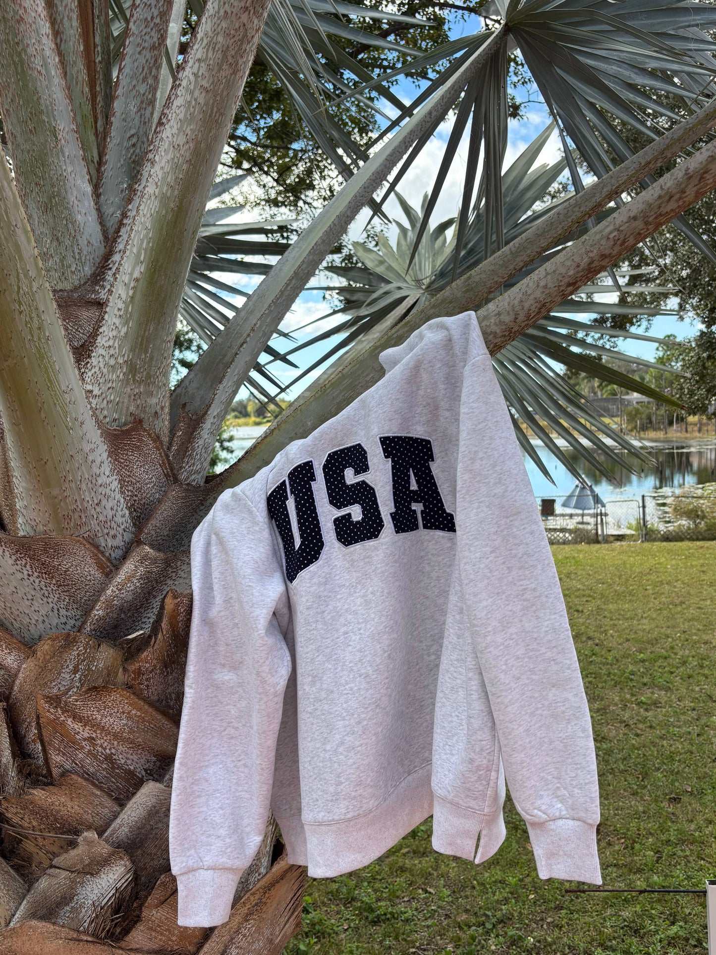 Navy USA Polka Dot Mockneck