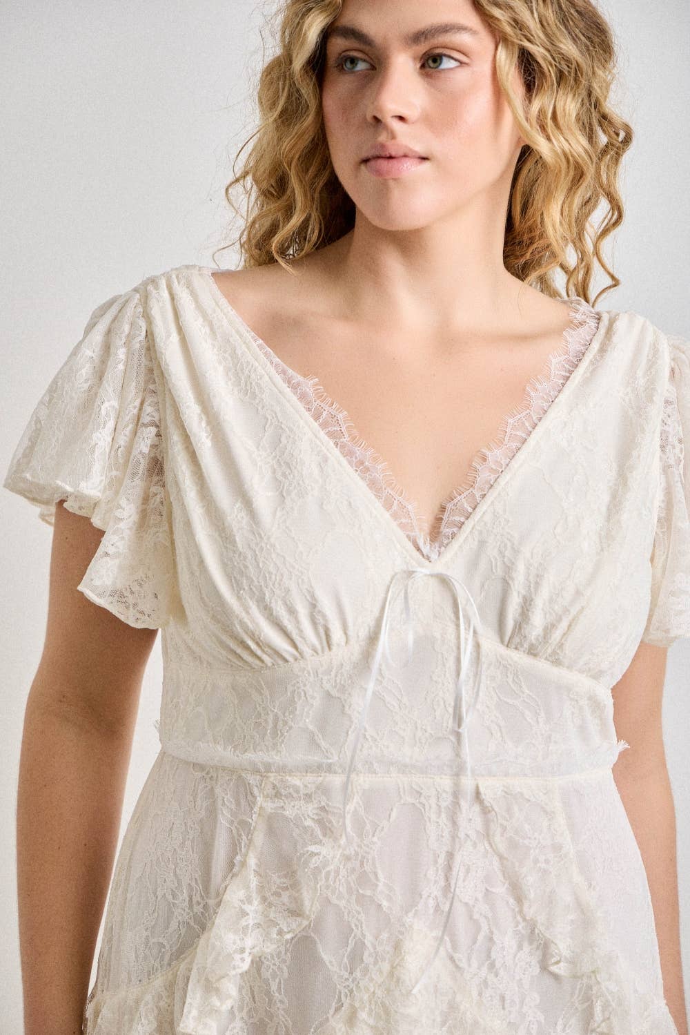 Plus-Bridal Lace Maxi Dress