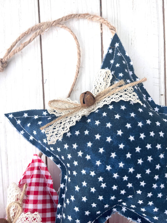 Rustic Gingham Hanging Stars