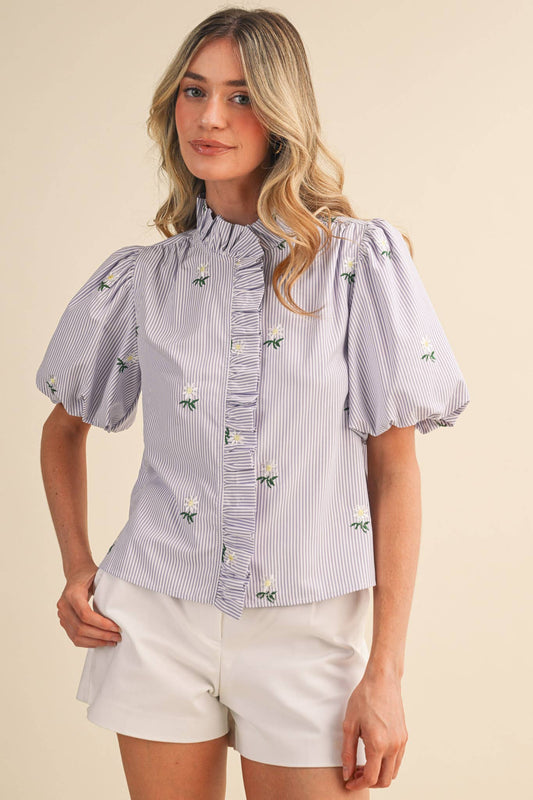 The Lavender Striped Blouse
