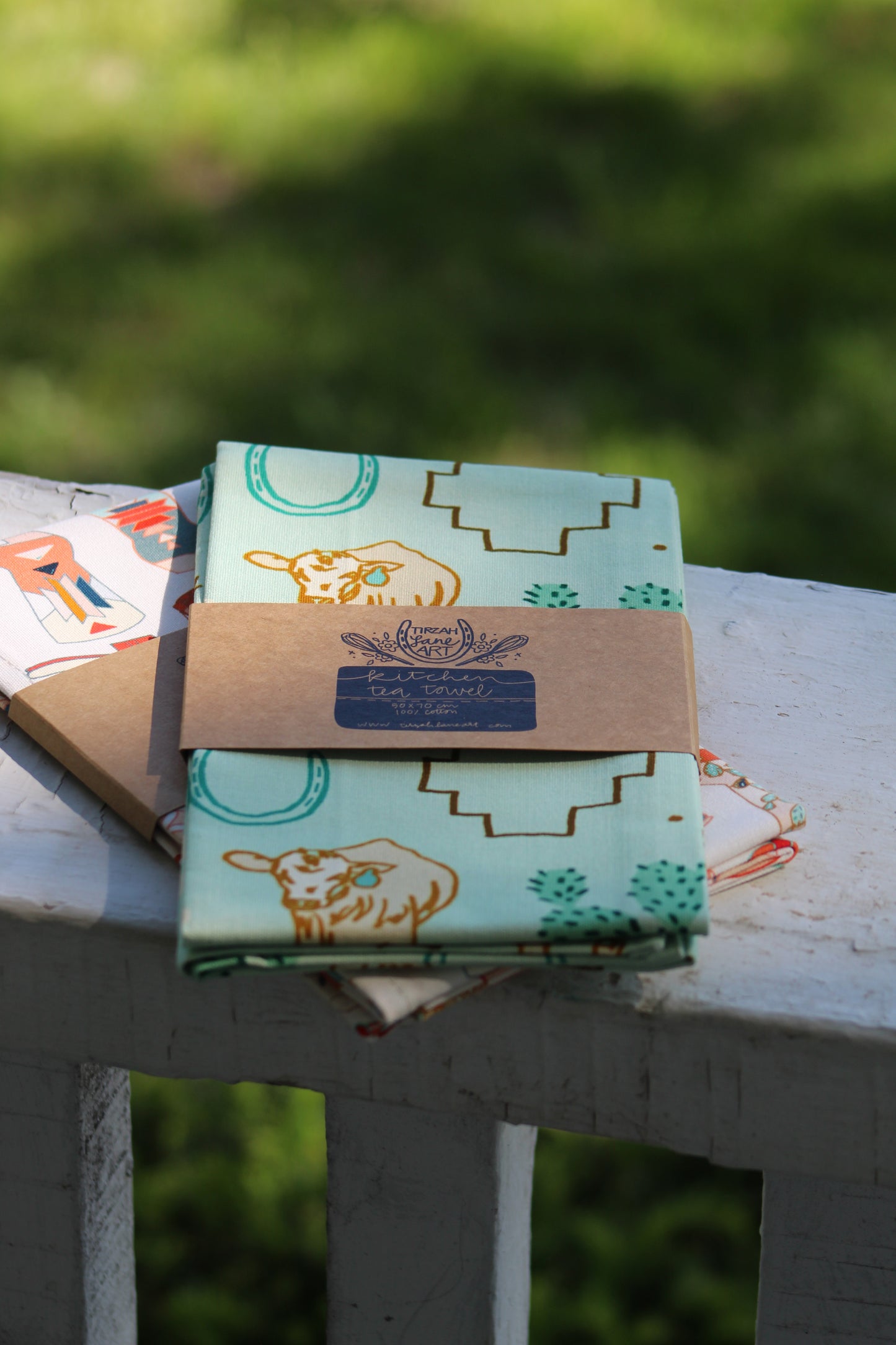 Blue Cows Towel: Western Kitchen Tea Towel