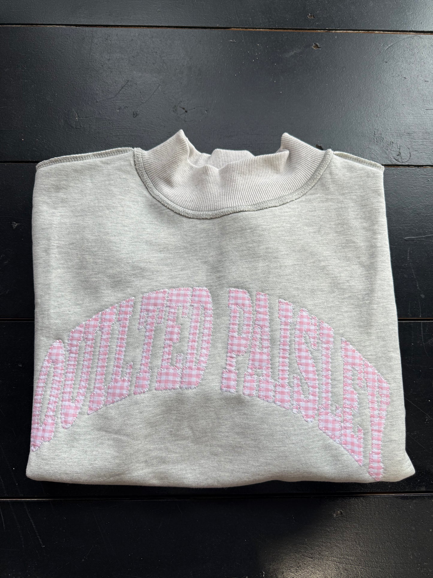 ‘QUILTED PAISLEY’ Gingham Mock Neck
