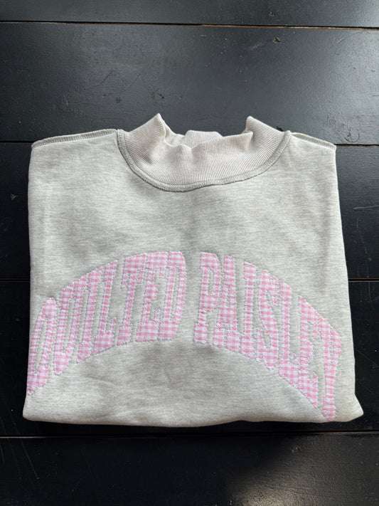 ‘QUILTED PAISLEY’ Gingham Mock Neck