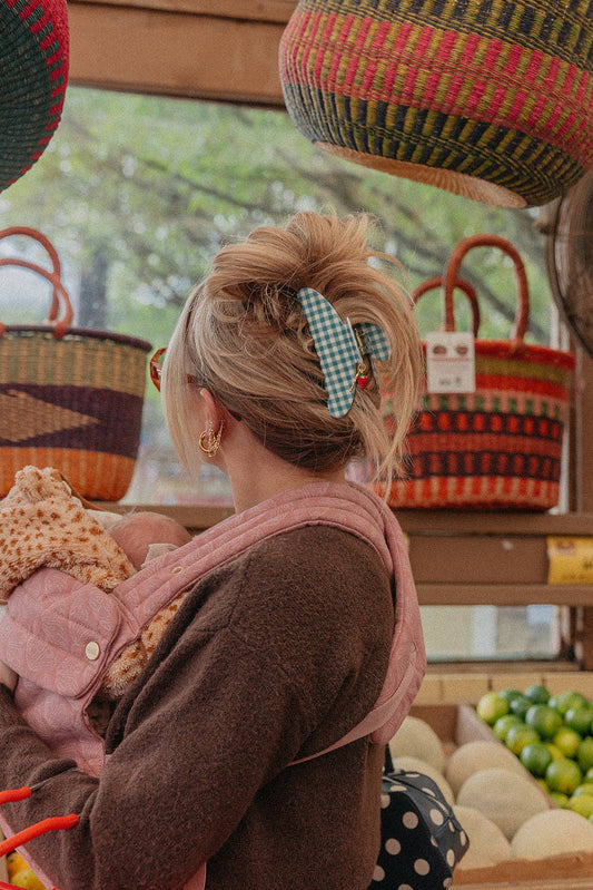 Green Gingham Charm Claw