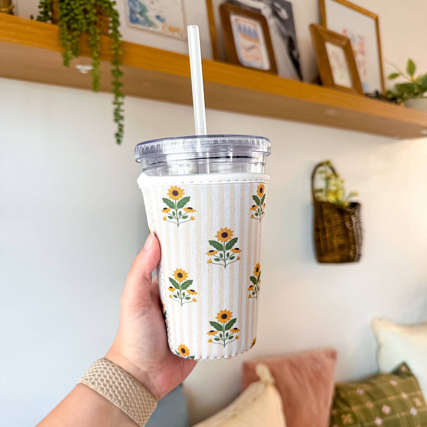 Sunflowers and Stripes Coffee Sleeve