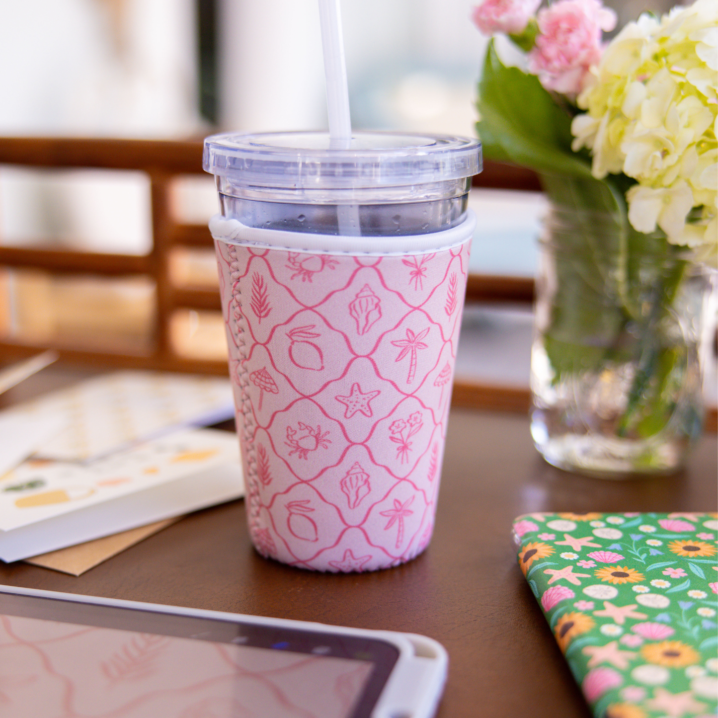 Pink Palm Summer Coffee Sleeve
