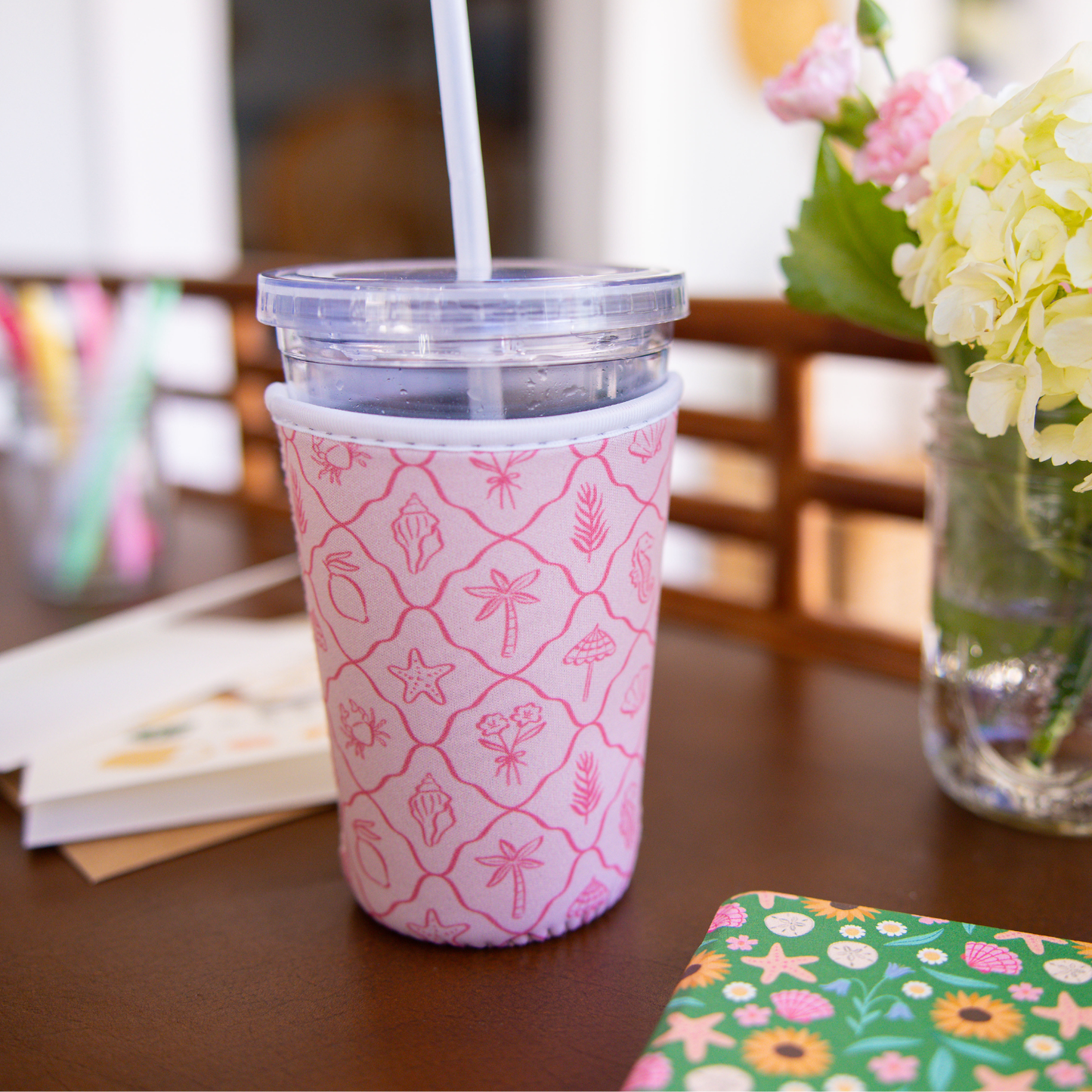 Pink Palm Summer Coffee Sleeve