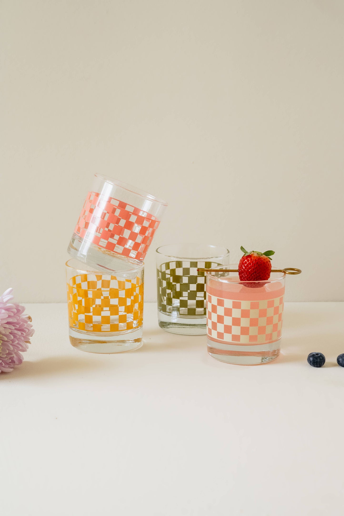 Checkered Rocks Glass