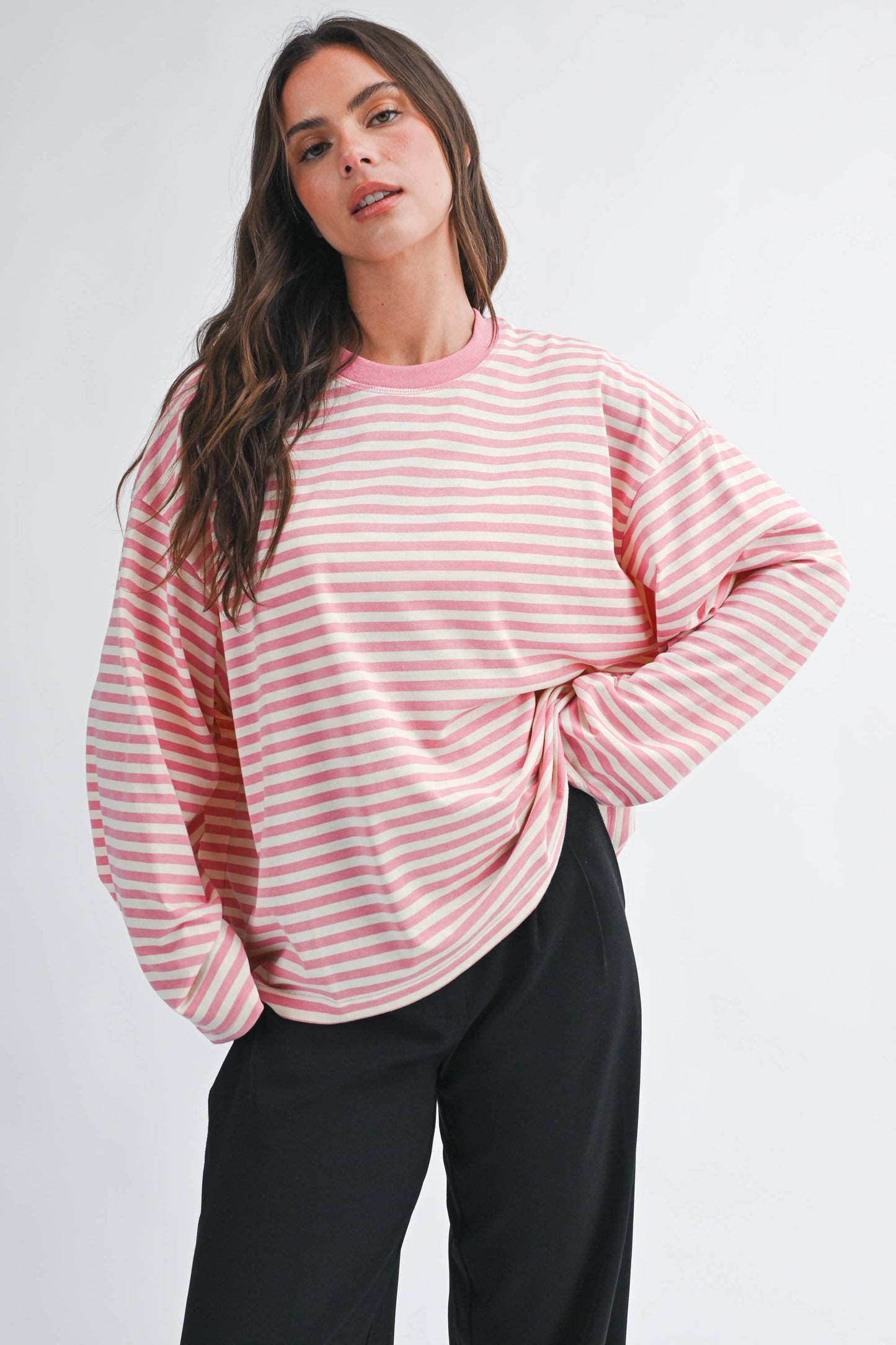 Pearly Pink Striped Top