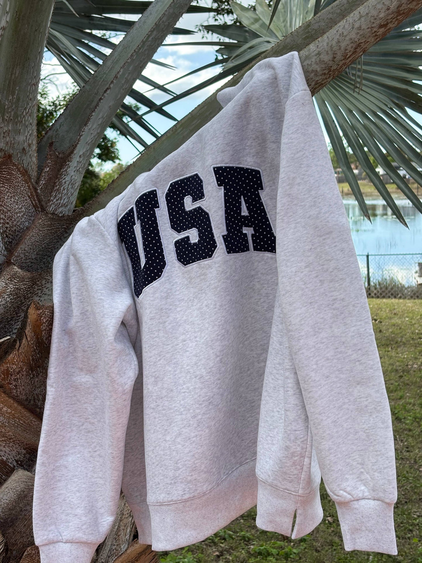 Navy USA Polka Dot Mockneck