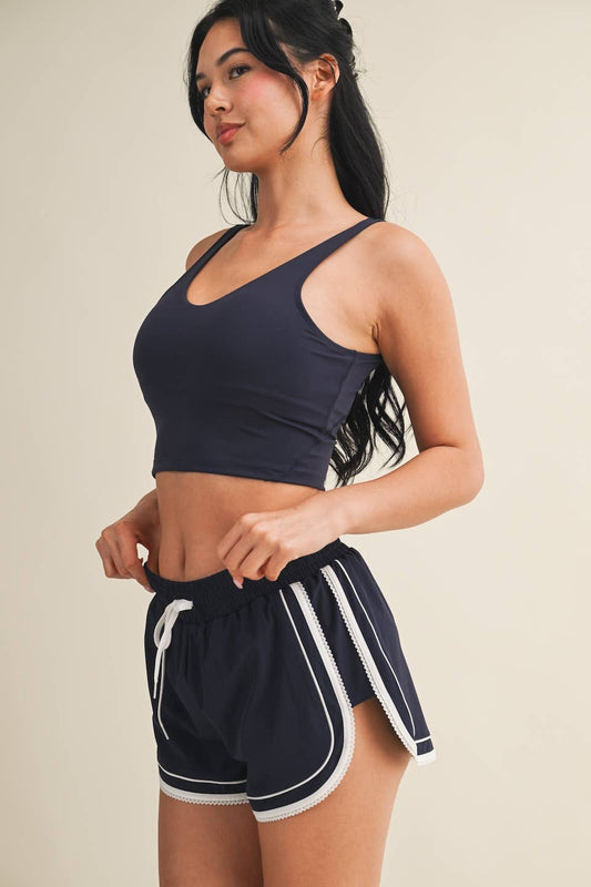 The Poppy Seamless Tank - Navy
