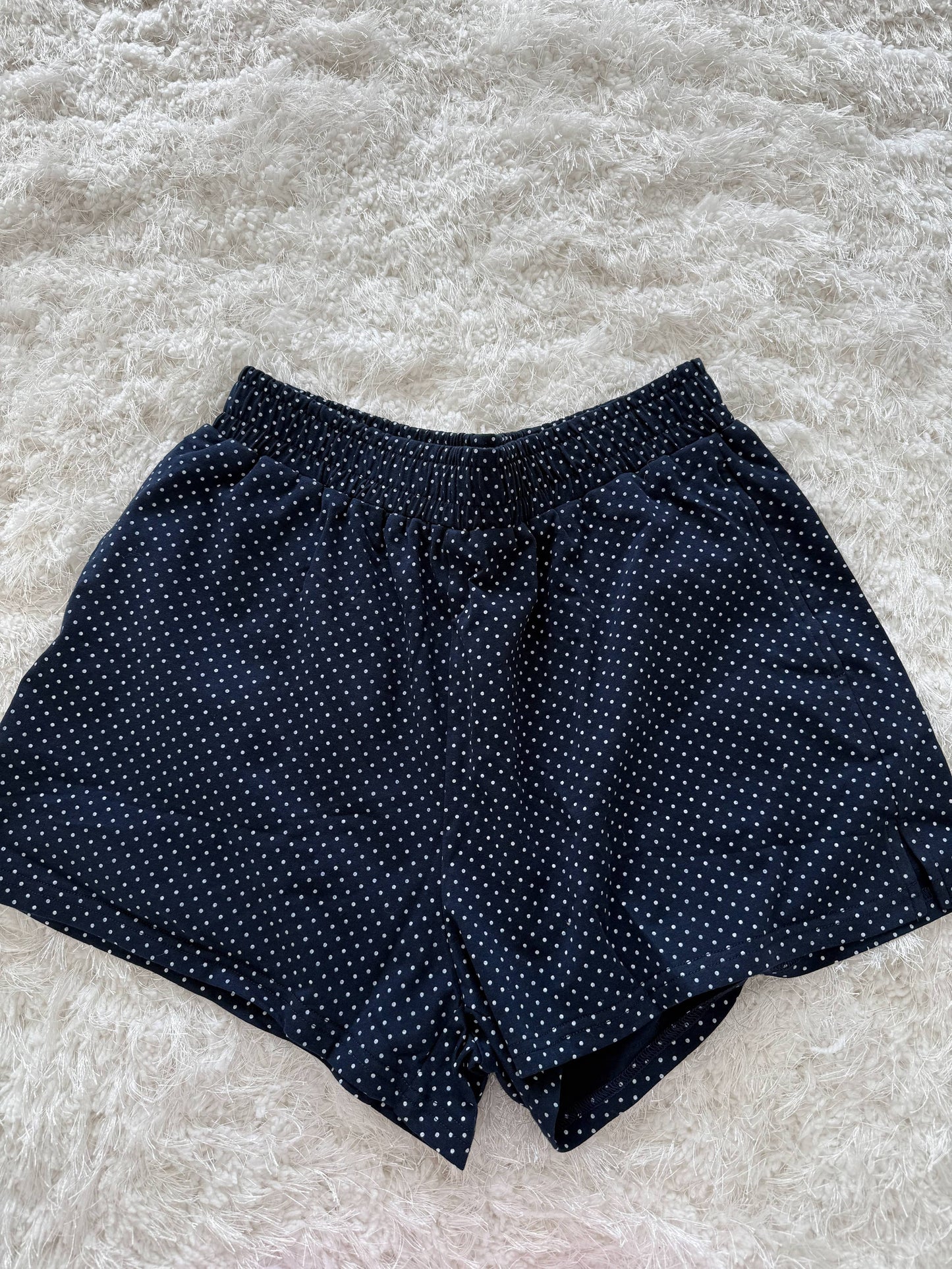 Navy Polka Dot Lounge Shorts