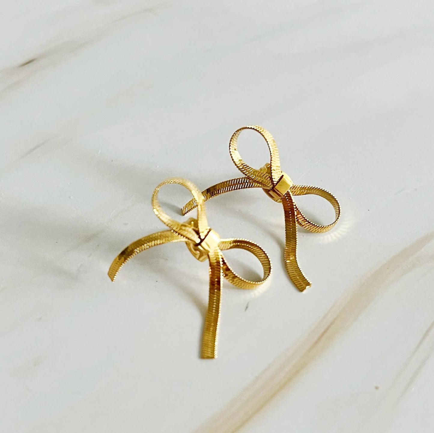Herringbone Bow Earrings
