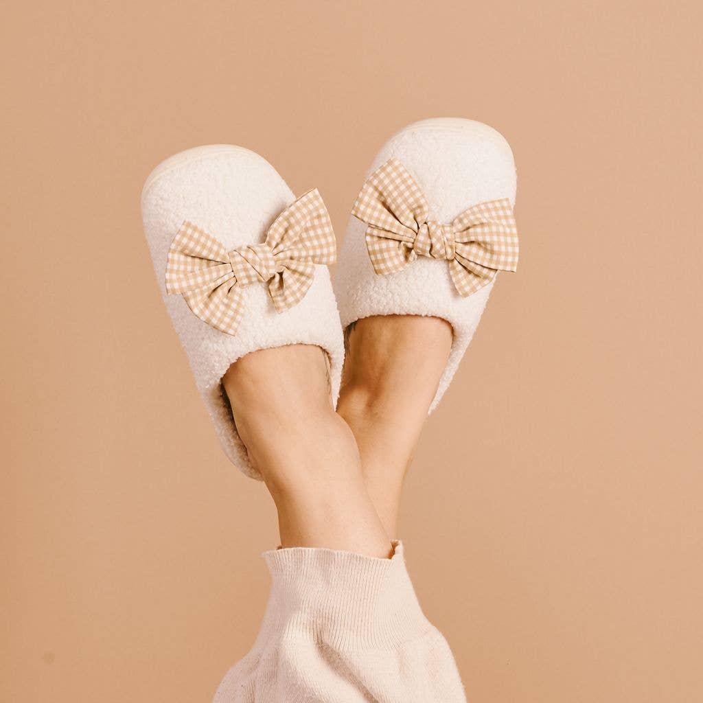 Maple Gingham Slippers