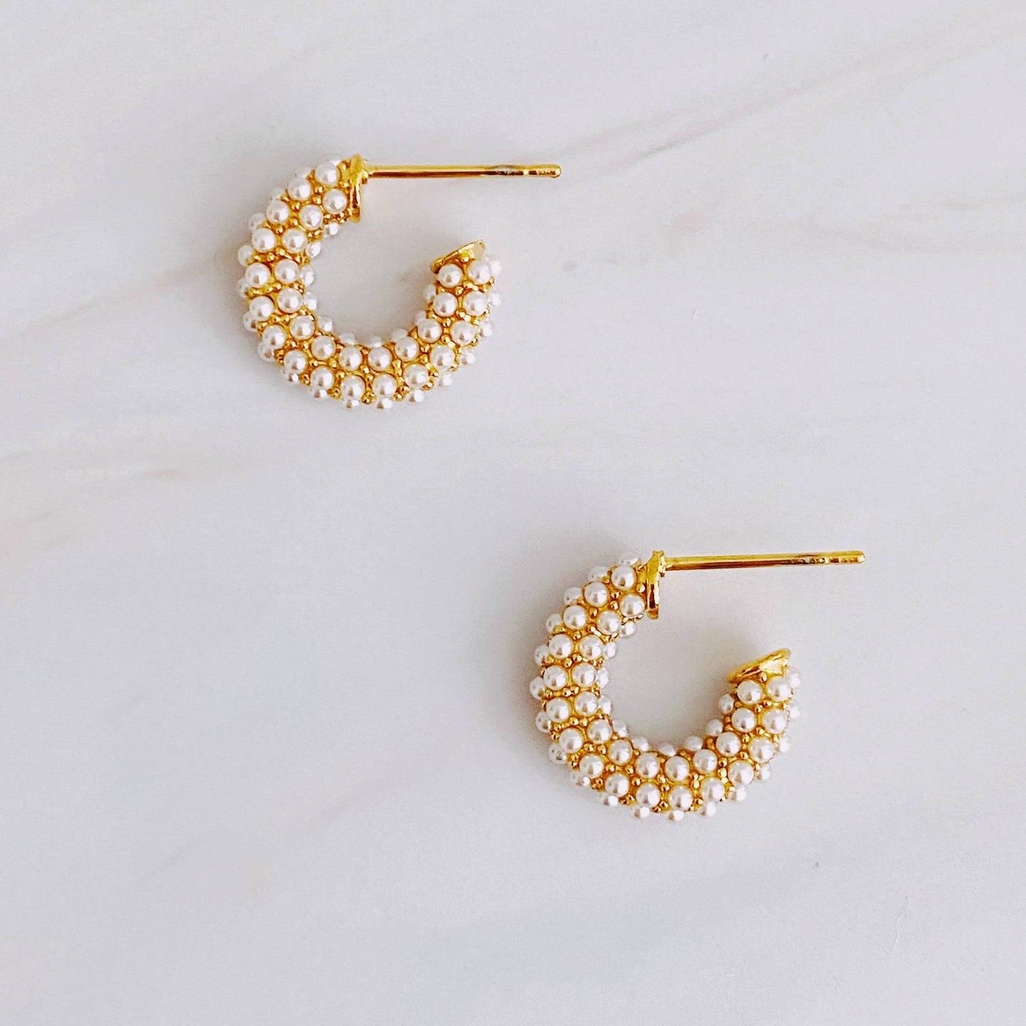 Mini Pearly Hoop Earrings