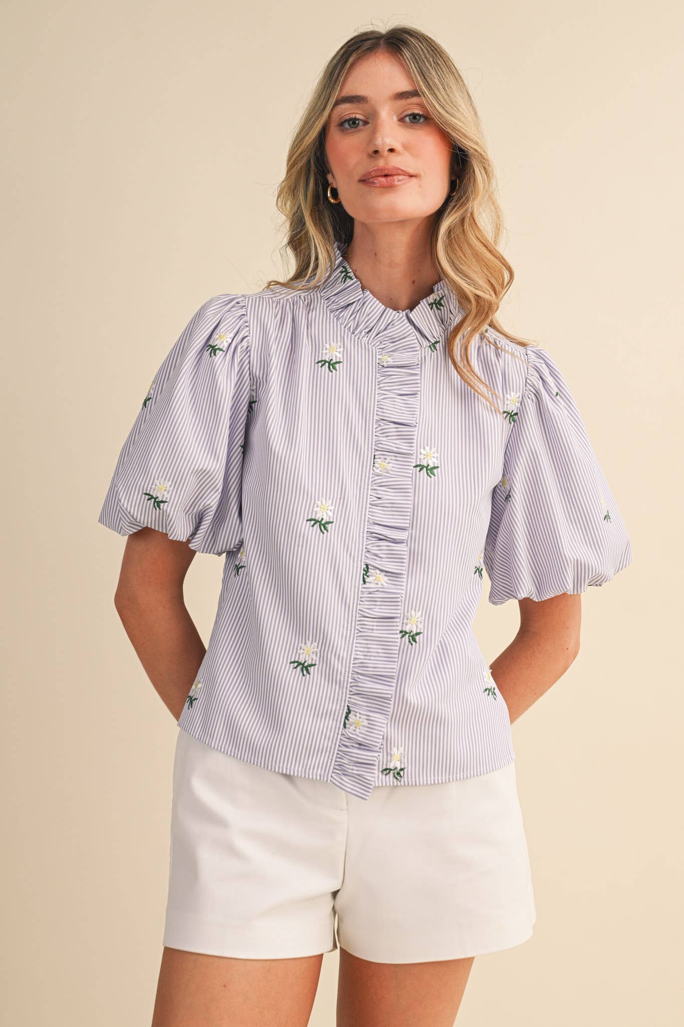 The Lavender Striped Blouse