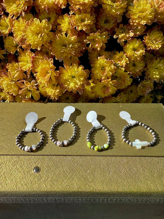 Stretchy Sterling Pearl Rings