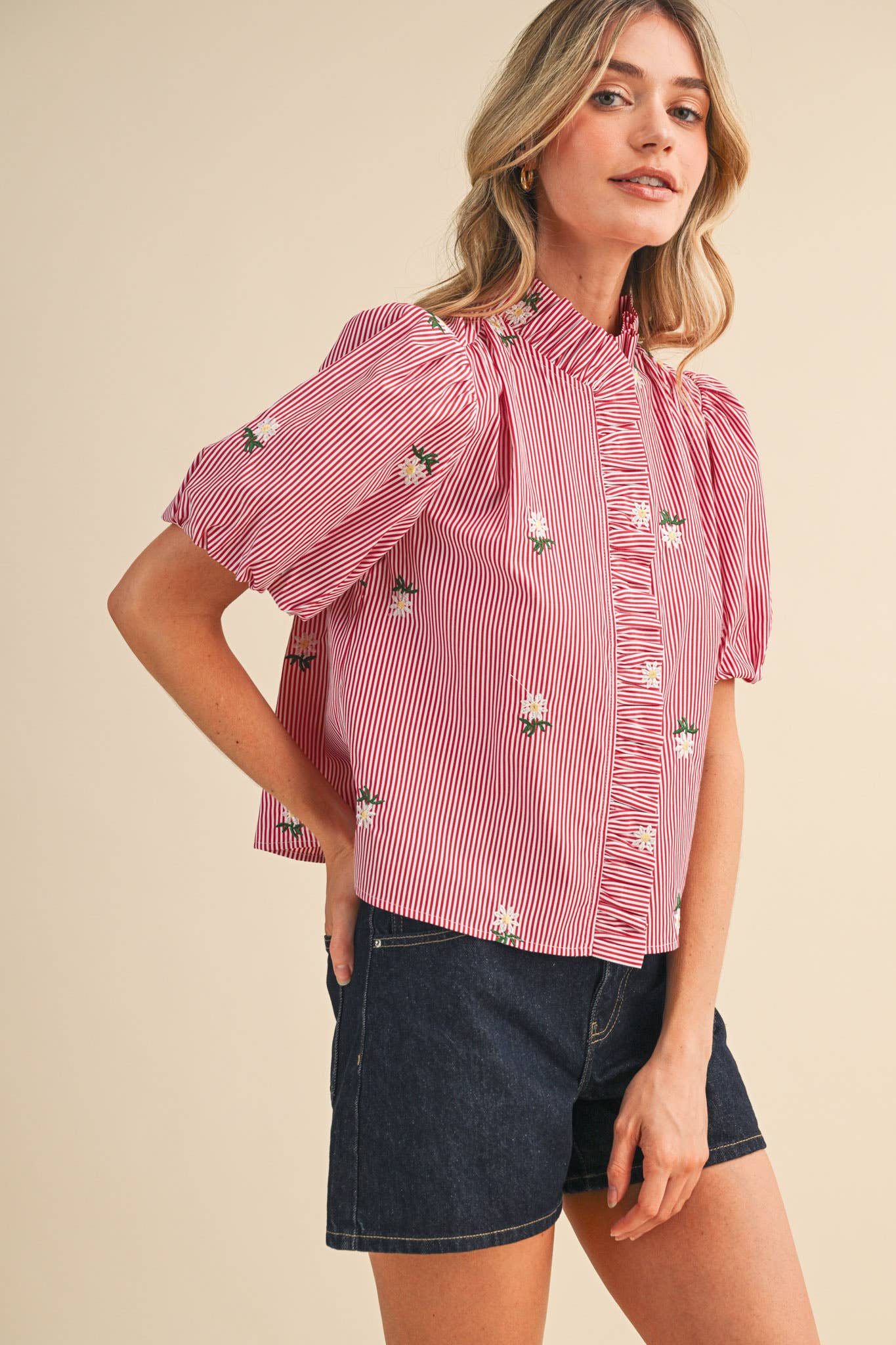 The Cherry Striped Blouse