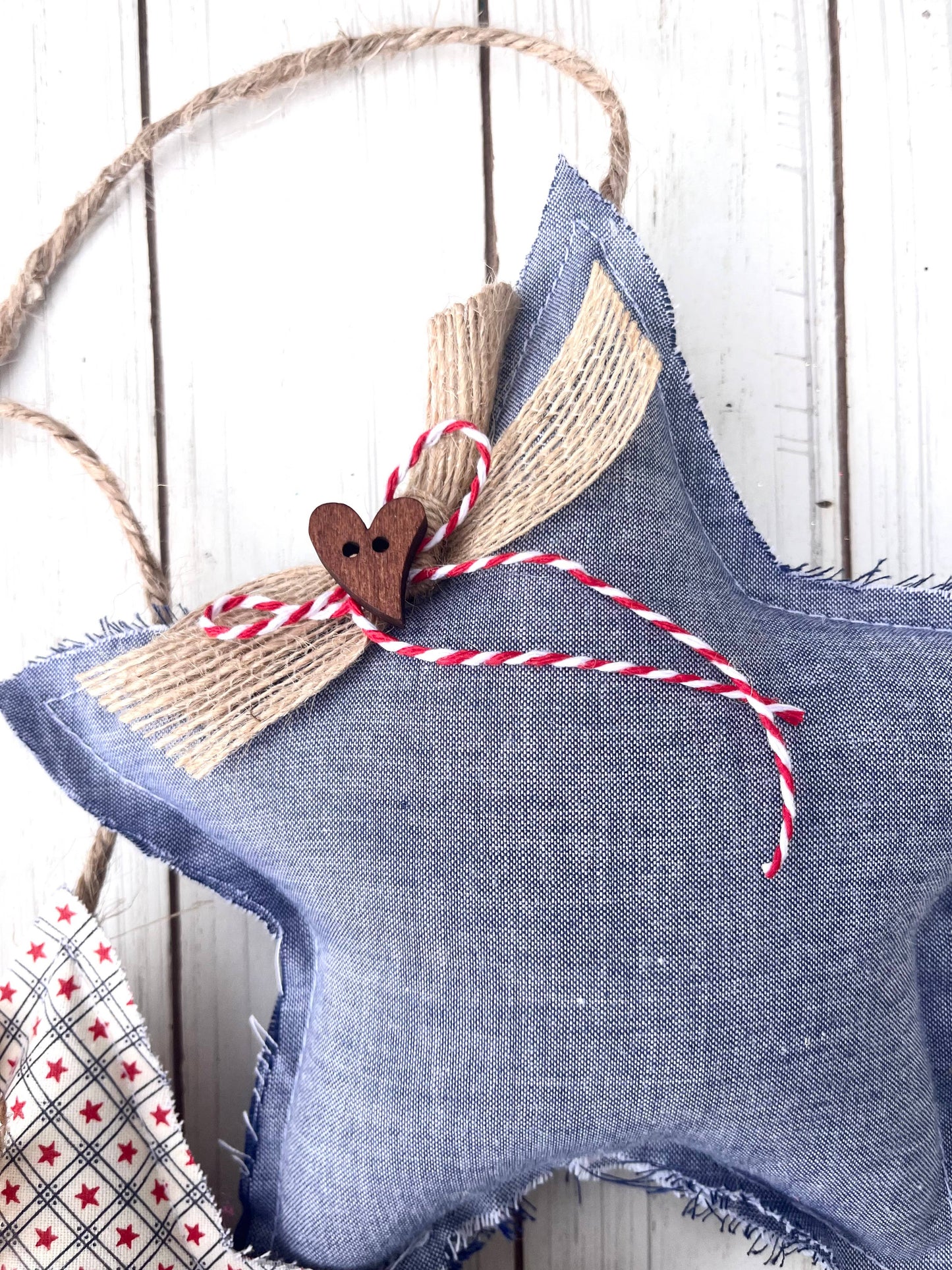 Rustic Denim Hanging Stars