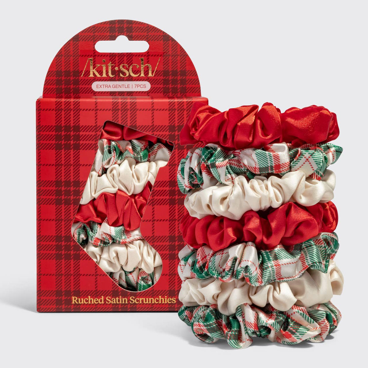 Kitsch Holiday Satin Scrunchies Set