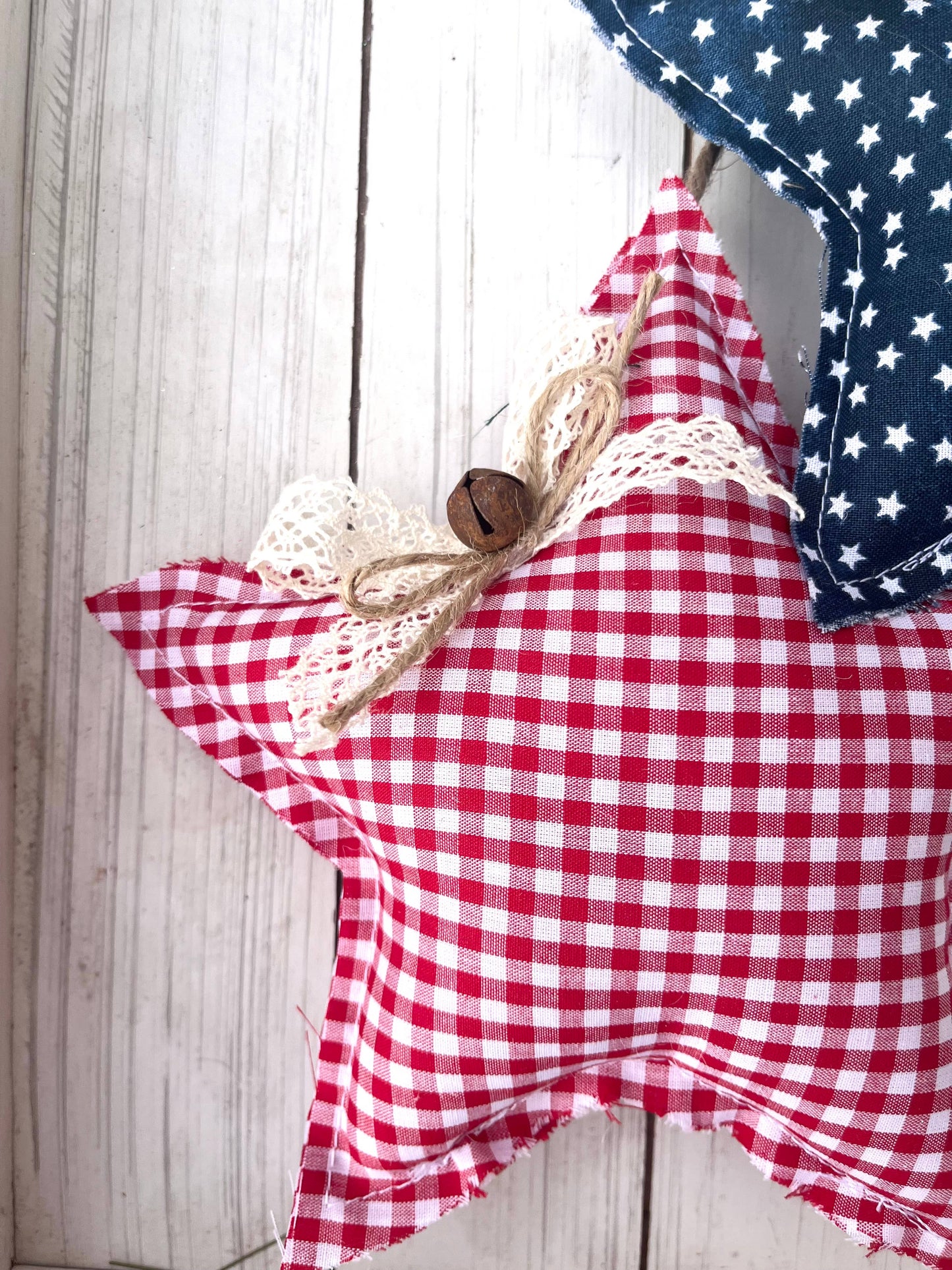 Rustic Gingham Hanging Stars