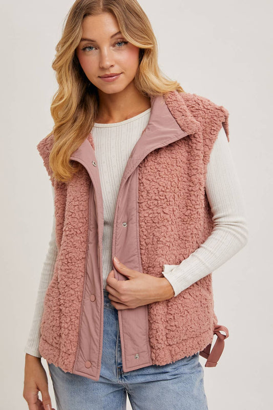 Fleece Sherpa Vest ~ Rose