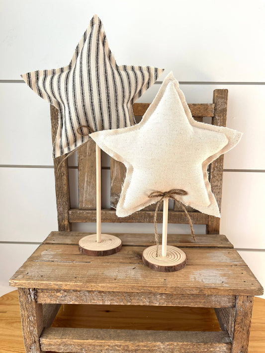 2pc. Rustic Star Set - Farmhouse Stripe