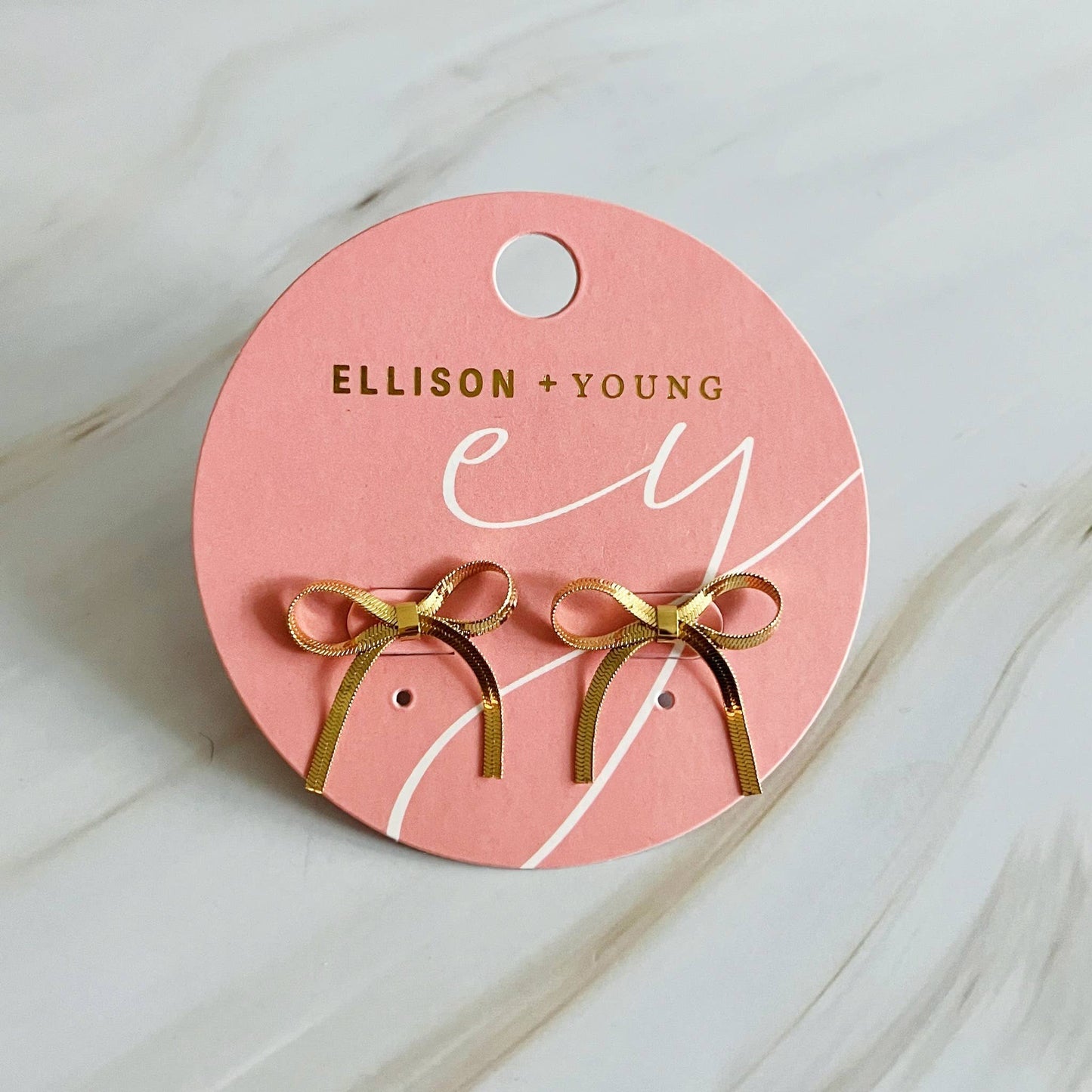 Herringbone Bow Earrings