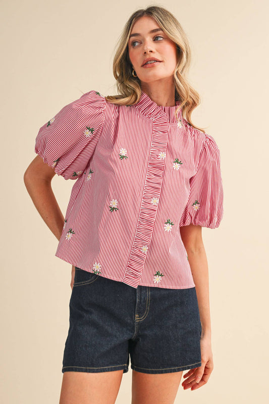 The Cherry Striped Blouse