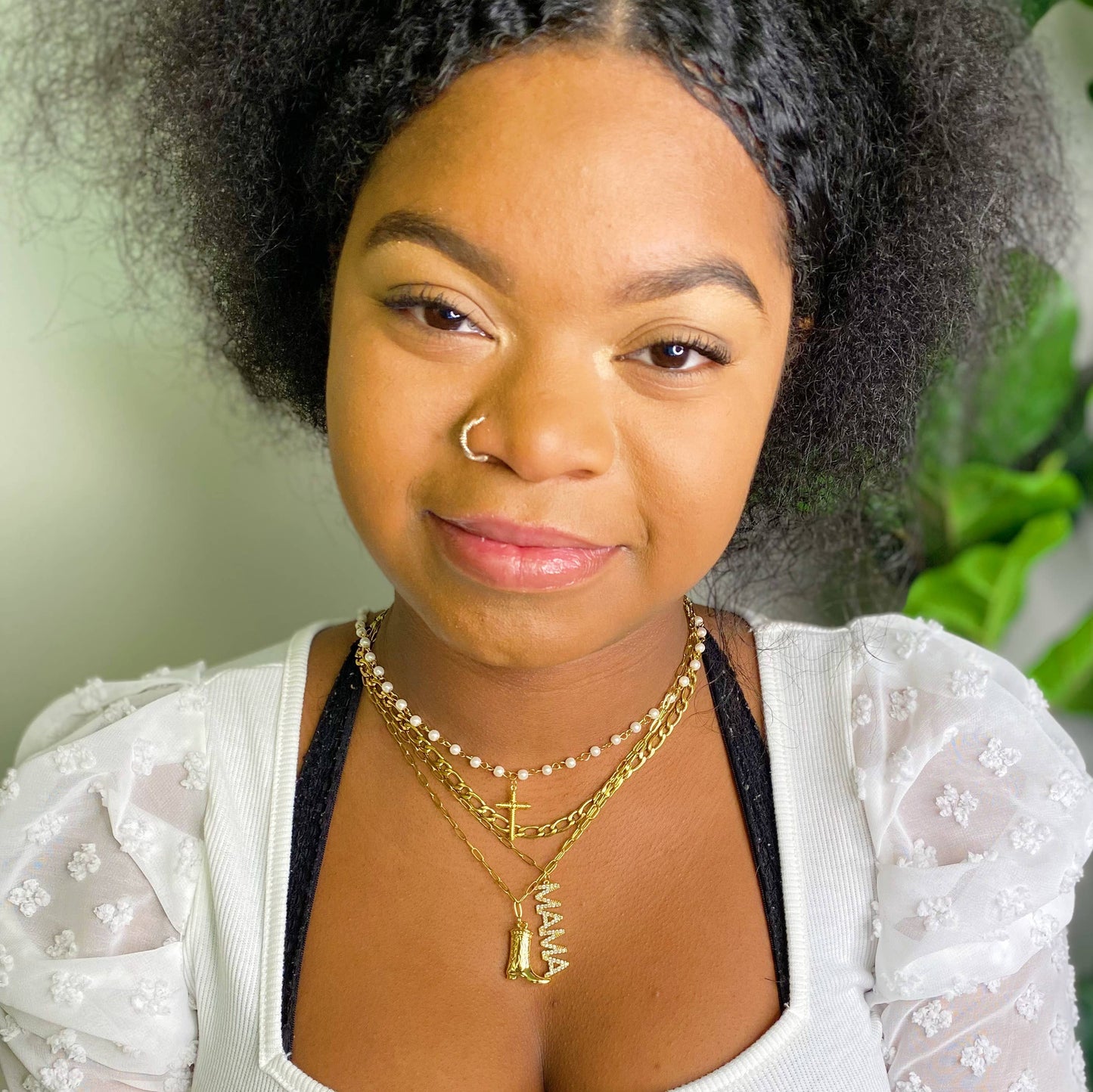 Pearly Cross Necklace