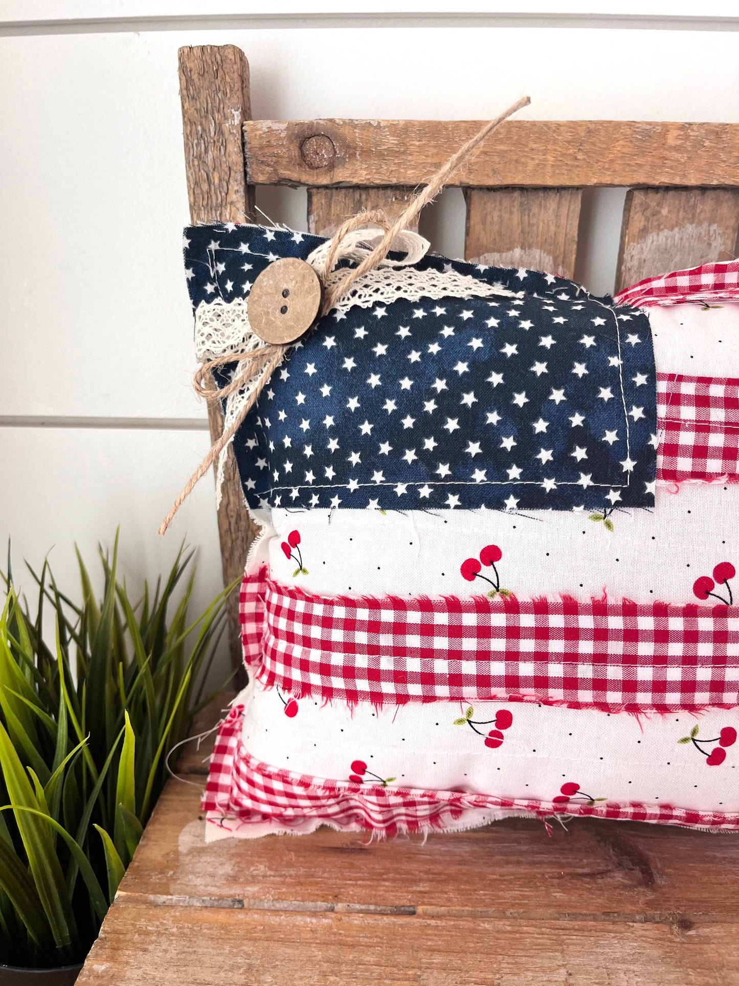 American Flag Cherries Pillow
