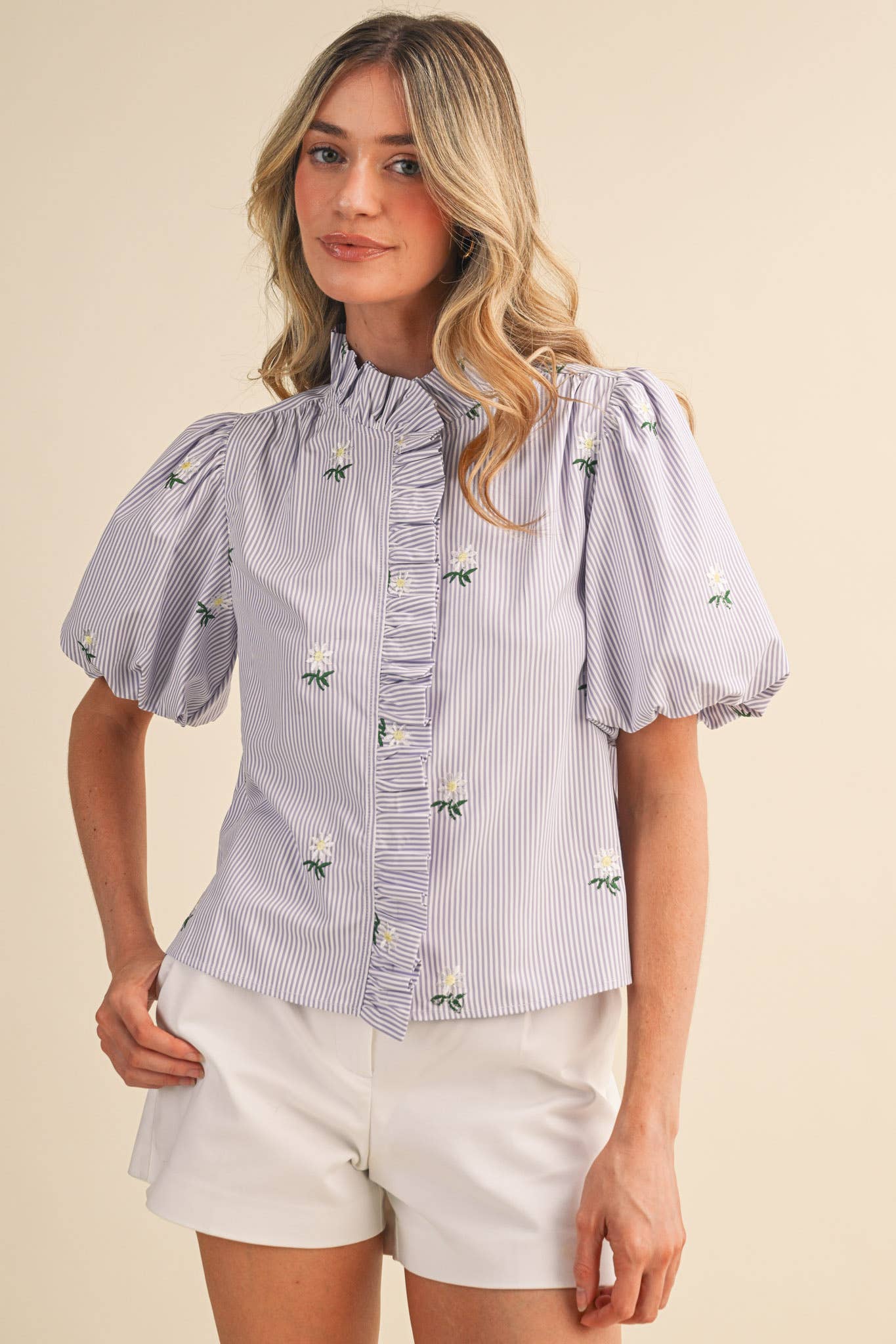 The Lavender Striped Blouse