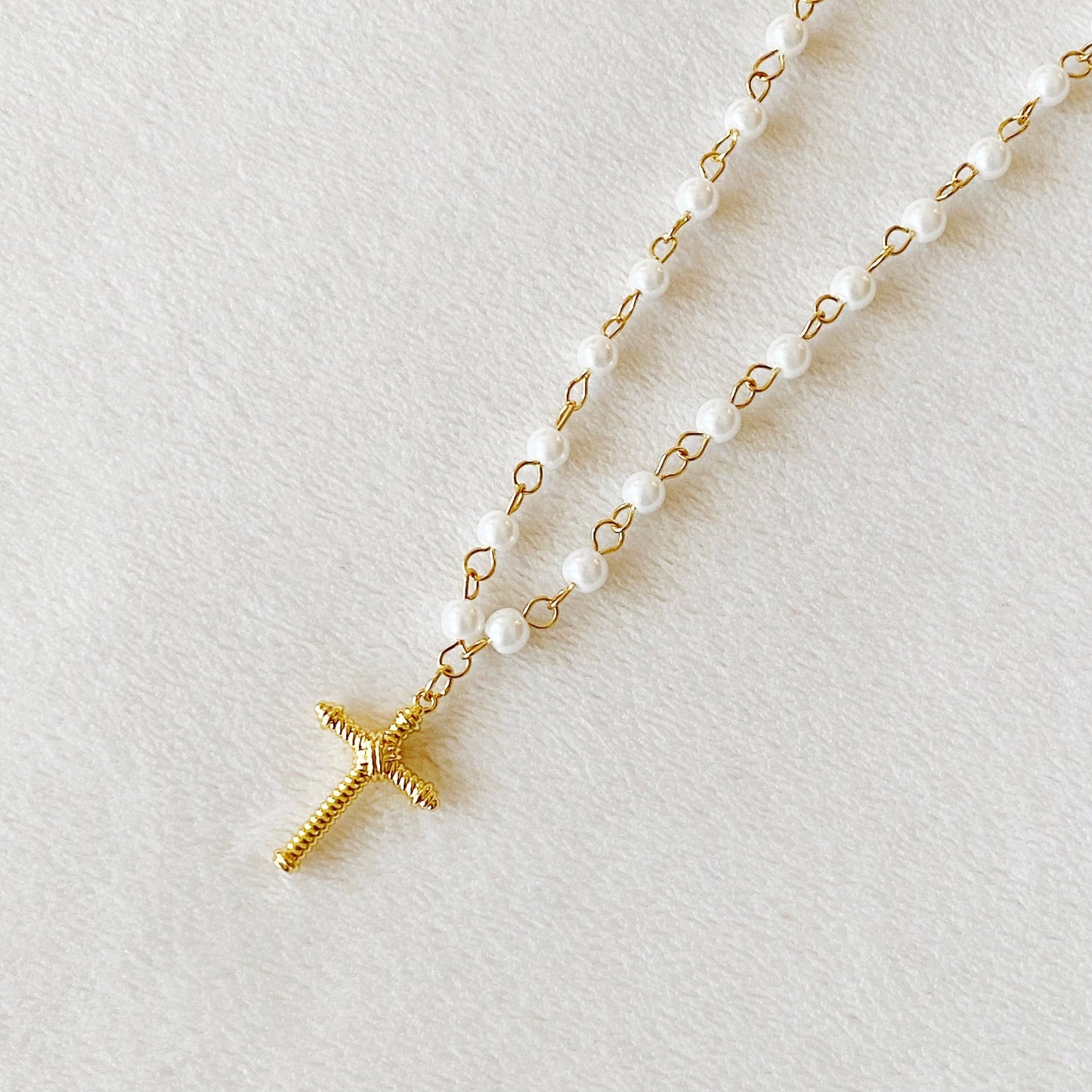 Pearly Cross Necklace