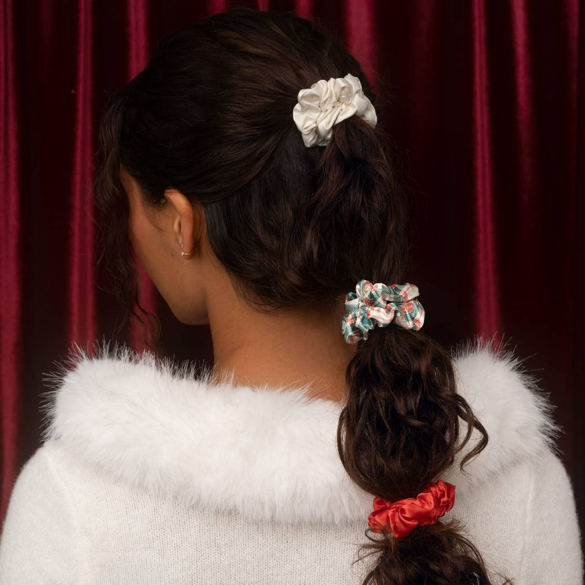 Kitsch Holiday Satin Scrunchies Set