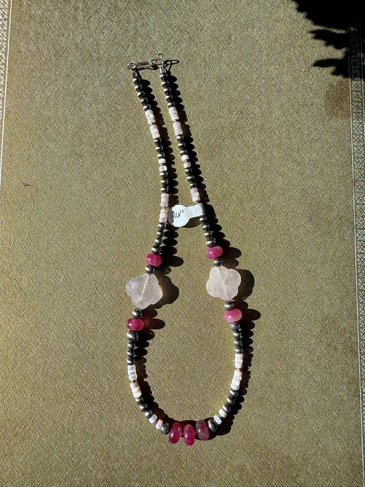 Pink Clovers Pearl Strand