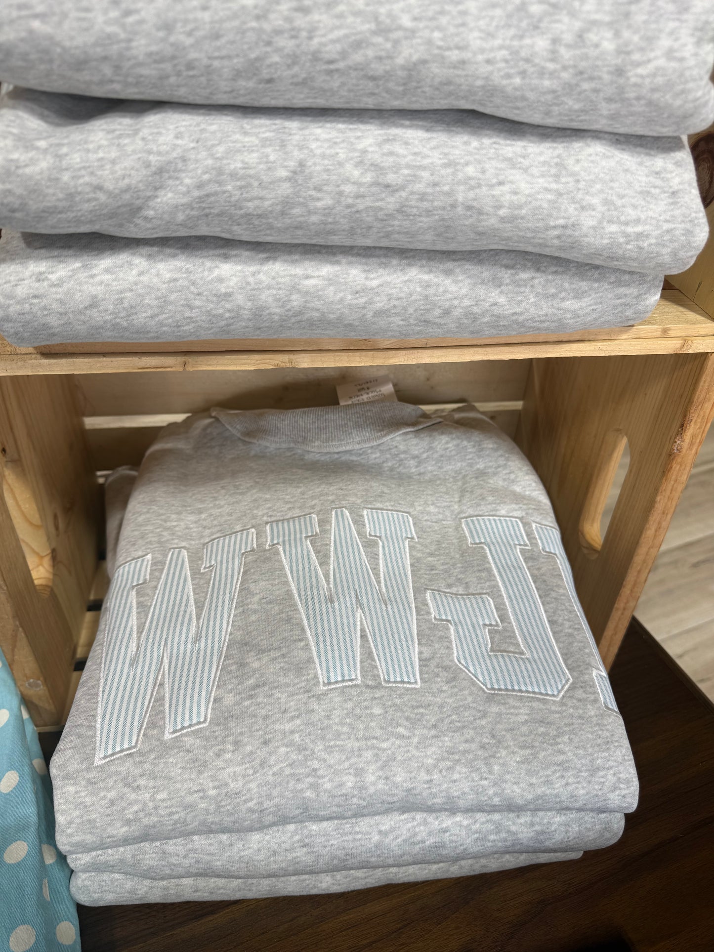 WWJD Blue Striped Mock Neck