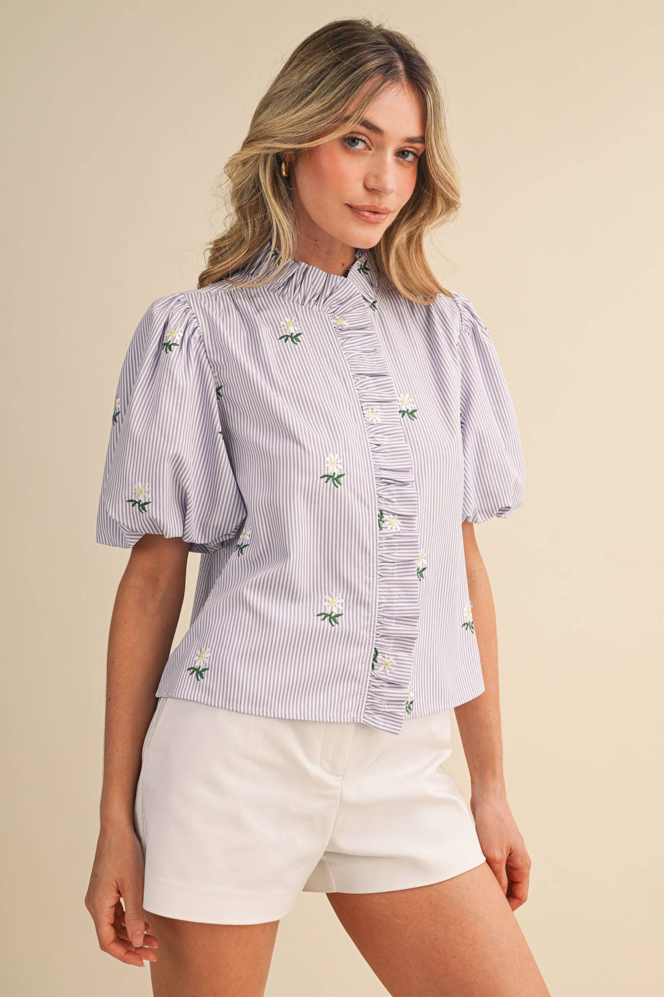 The Lavender Striped Blouse