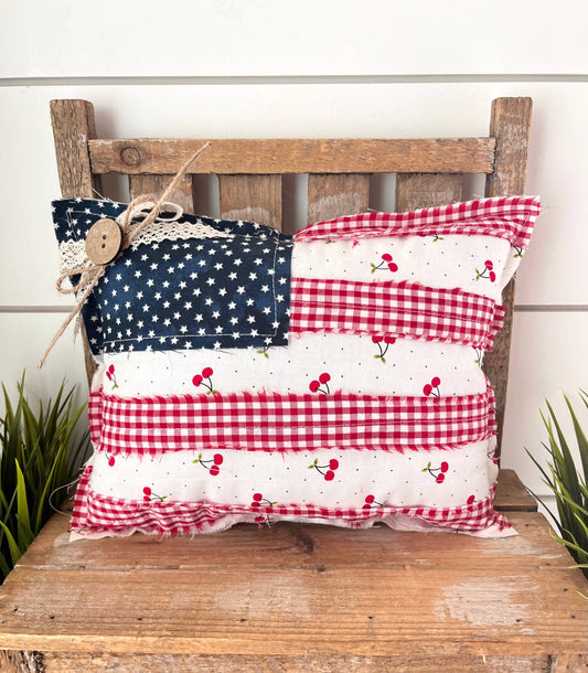 American Flag Cherries Pillow