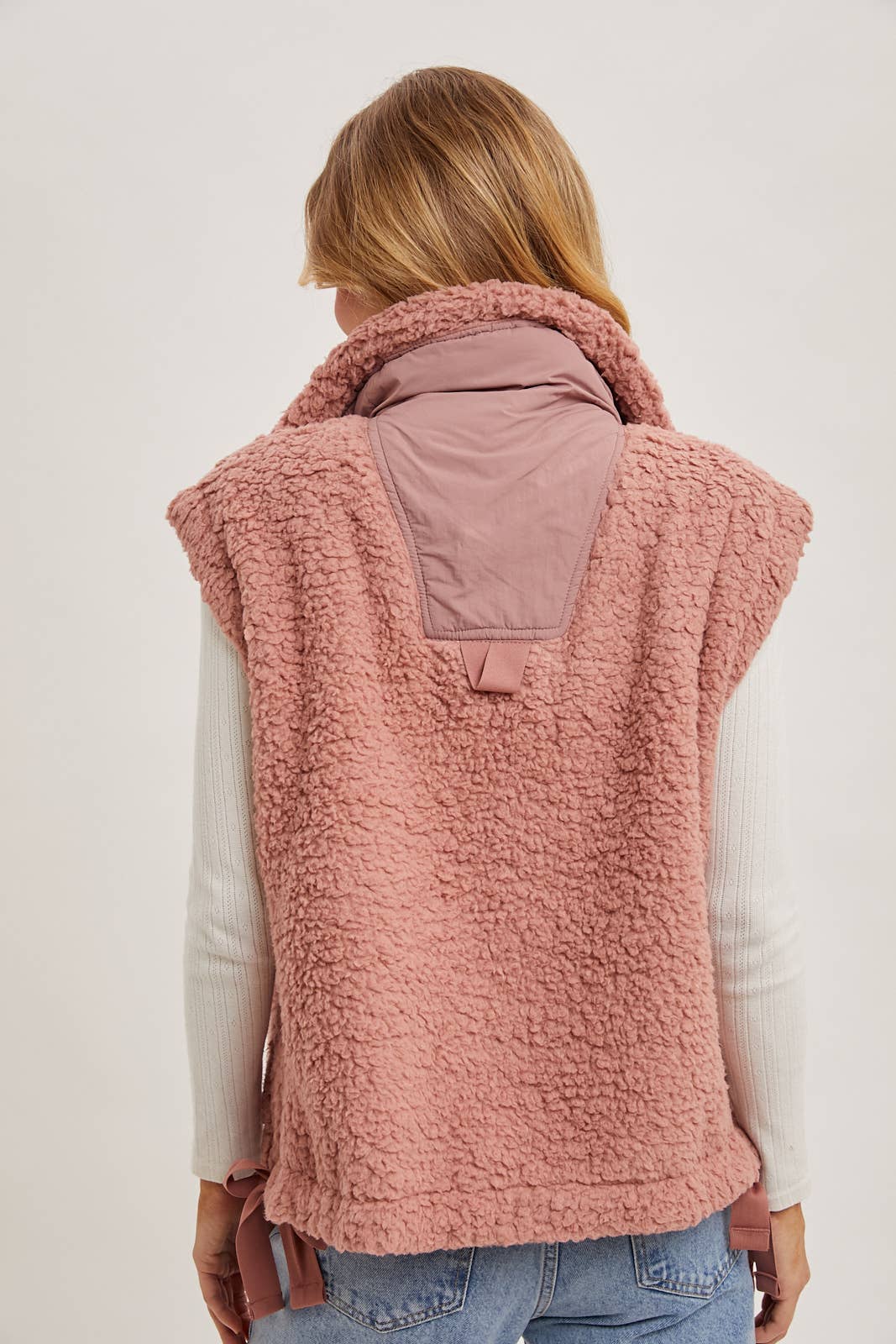 Fleece Sherpa Vest ~ Rose