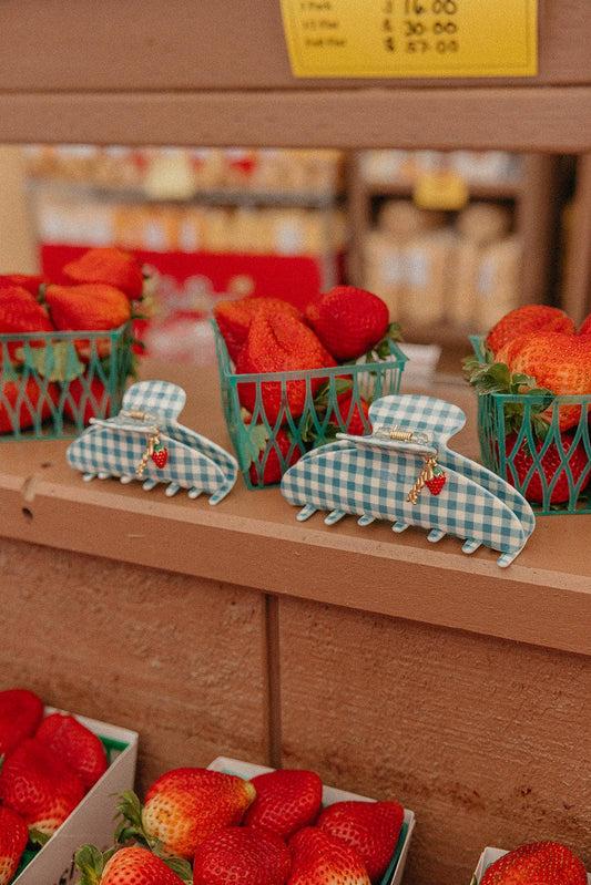 Green Gingham Charm Claw