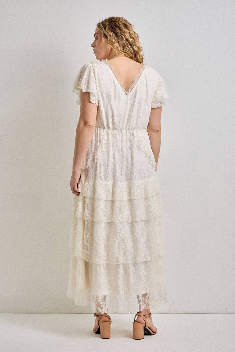 Plus-Bridal Lace Maxi Dress