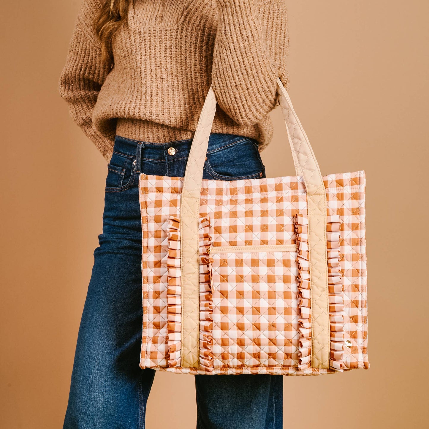 Maple Gingham Tote Bag