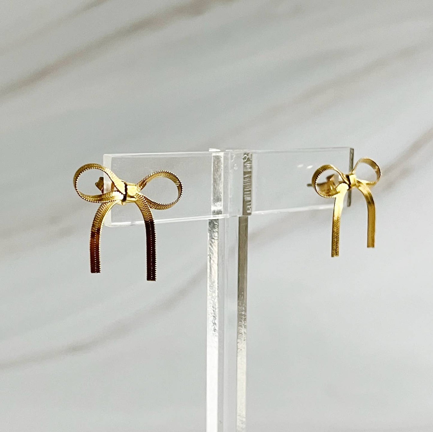 Herringbone Bow Earrings